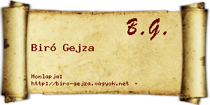 Biró Gejza névjegykártya